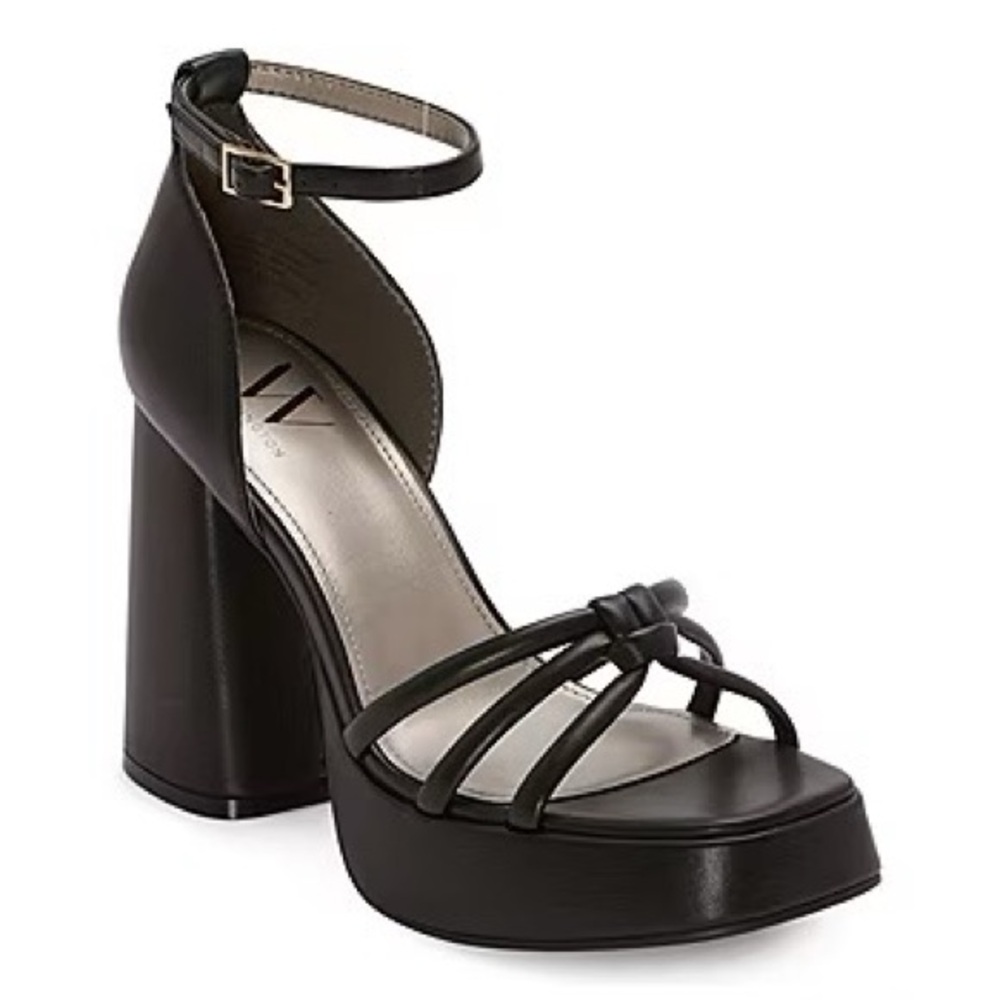 WORTHINGTON Ellsworth Slingback Chunky Heel Platform Black 7.5